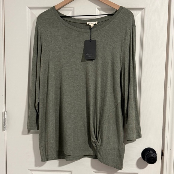 Jane and Delancey Tops - Jane and Delancey Blouse Women XL Green Tunic Minimalist Modern Boho Casual Chic